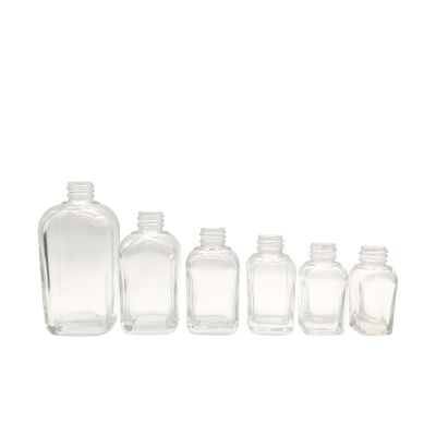 Fast delivery 10ml 15ml 20ml 30ml 50ml 100ml clear essential oil square bottles with customized dropper pump