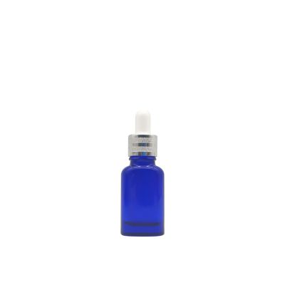 Low Price 10ml Cosmetic Containers Essential Oil Blue Glass Dropper Flat Bottle For Skin Care