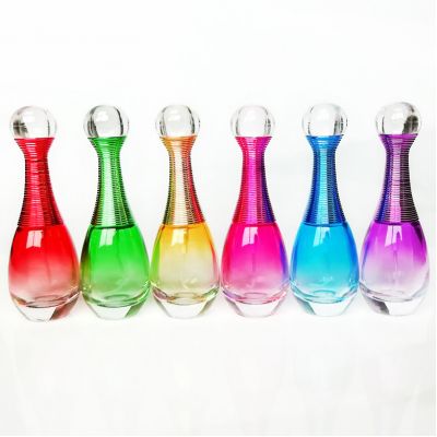 Empty 20ml teardrop bottle Colorful gradient glass perfume bottle