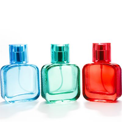 New mesh glass empty bottle 30ML square color spray perfume bottle