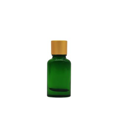 10ml empty green perfume essential oil glass flat bottles packaging with luxury golden cap