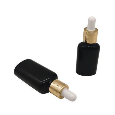 10ml 20ml 30ml 50ml Black Glass Dropper Bottle For Essential Oil Packaging