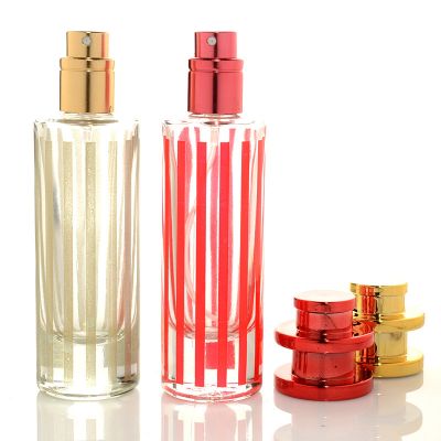 30ml colorful striped glass bottle Cylindrical creative spray bottle 