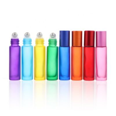 5 ml 10 ml OEM Logo Glass Round Deodorant Essential Oil Color Roll On Bottle