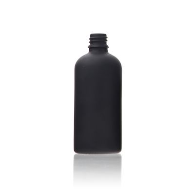 black round empty glass oil drop bottles for essential oils frosted 100ml with Customized color lid 