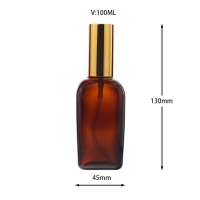 100ml rectangle flat square essential oil glass bottle 