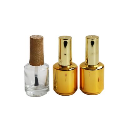 Classical round 14ml transparent nail polish glass bottle on sale