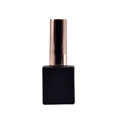 wholesale free sample matte black color painting square empty glass bottle for UV GEL nail polish oil