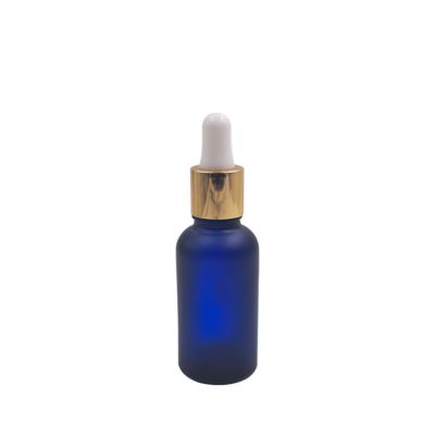 serum container painted blue frosted glass 50ml essential oil bottle 30ml dropper bottle with gold dropper