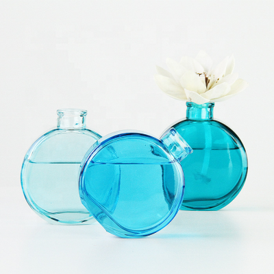 Round empty reed diffuser bottles wholesale unique essential oil perfume glass diffuser bottles 100ml 150ml 