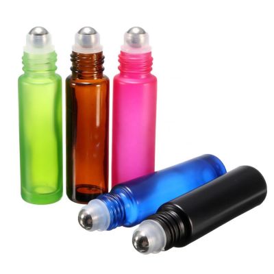 10g 10ml Thick Glass Empty Roll On Bottle 10ml Perfume Essential Oil Bottles Sample Refillable Bottle With Steel Roller Ball 