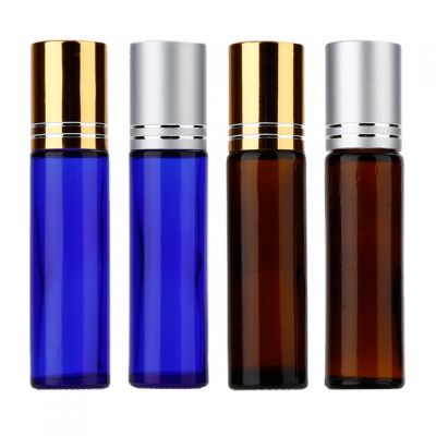 10ml Portable Mini Roll on Glass Refillable Perfume Bottle Empty Container for Liquid Essential Oil Fragrance Travel Bottle