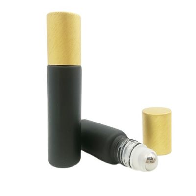 10ml glass roll on bottles black frosted glass roller ball bottles 