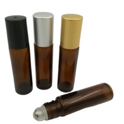 10ml Stainless Steel Roller on Amber Glass Bottle Glass Bottle