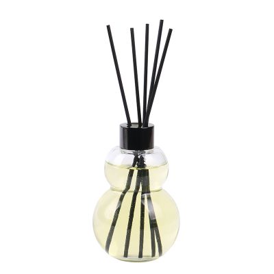  wholesale 200ml empty clear gourd shape reed diffuser glass bottle