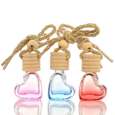 5g Heart Shape Glass Bottle Car Vehicle Aroma Essential Oil Air Freshener Diffuser Aromatherapy Fragrance Travel Bottles 