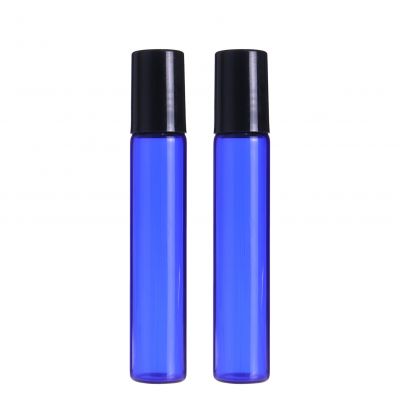 3ml 5ml 10ml roll on bottle blue glass perfume vial round deodorant bottles for attar