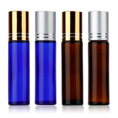 10ml Mini Roll on Glass Refillable Perfume Bottle Empty Container for Liquid Essential Oil