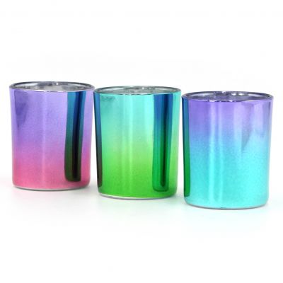 Wholesale Coloured Tea Light Glass Candle Holder Purple Outdoor