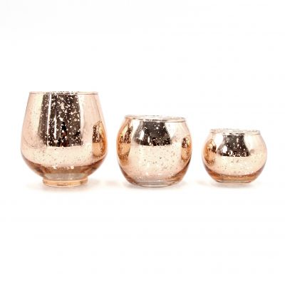 Luxury Glass Candle Container Rose Gold Candle Jar