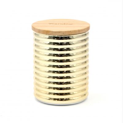 8 oz Gold Candle Container with Lid Luxury Candle Jar