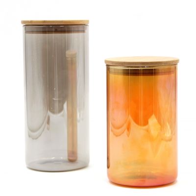 Hot Resistant Sale Borosilicate Candle Jar With Wooden Lid
