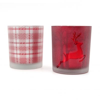 Tumbler Candle Jar 400ml Red Candle Glass Jar 