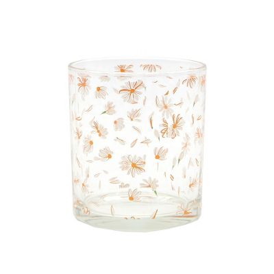 New Product Empty Glass Candle Jars with Custom Pattern