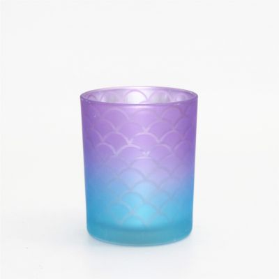 Glass Cylinder Graphic Candle Holder for Dining Table 