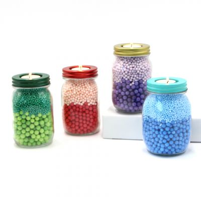 New Style Glass Clear Candle Holder Gold Lid