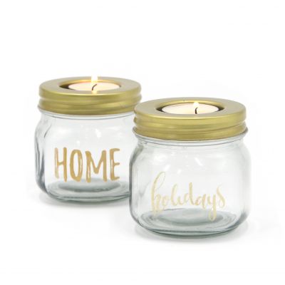 2020 New Arrived Glass Tealight Candle Holder With Lid and Custom Logo