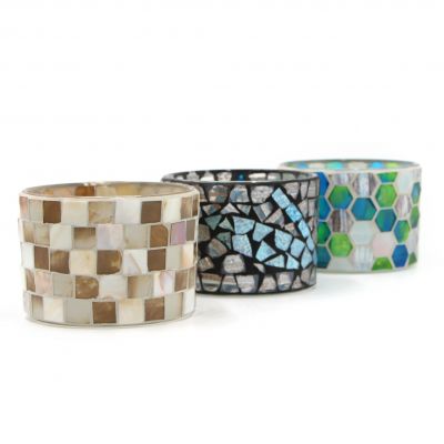 New Crackled Glass Candle Holder Mosaic Tealight Holder for Wedding