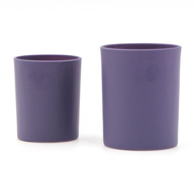 Matte Purple Cheap Glass Candle Holder Container Accept Customized Logo