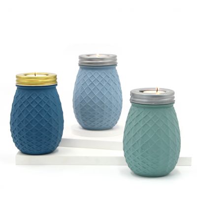 New Pineapple Shaped Design Glass Candle Holder For Special Gift 