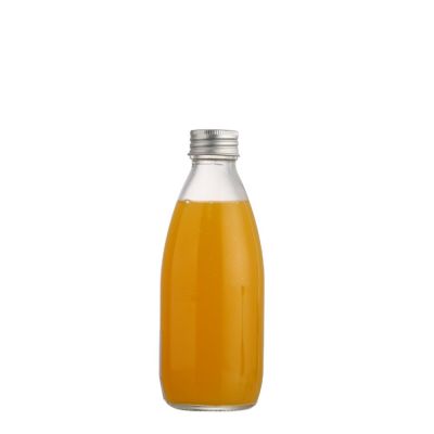 Get Samples Custom 250 ML Milk Glass Beverage Bottle Juice Bottle With Screw Lid