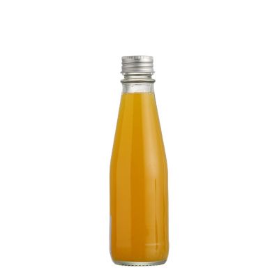 High quality round shape empty 200 ml Drinking glass milk juice bottle with screw