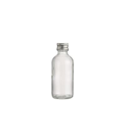 High Quality 50 ml Boston Hand sanitizer small Clear glass bottle With Screw