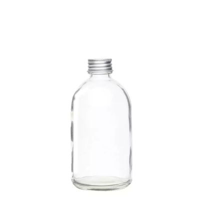 Wholesale 250ml 350ml 500ml boston clear round fruit juice soda beverage glass juice bottle 