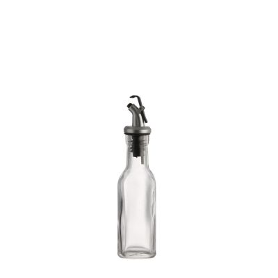 Square clear tall 150 ml oil vinegar lass olive oil bottles with pour spout 