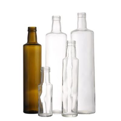 Bulk 50ml 100ml 250ml 500ml 750ml 1000ml clear round shape empty olive oil glass bottle