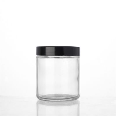 High quality best price 300 ml small glass storage jar container with metal screw lid 