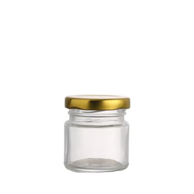 Factory direct cheap bird's nest storage transparent 100 ml glass jar with metal lid