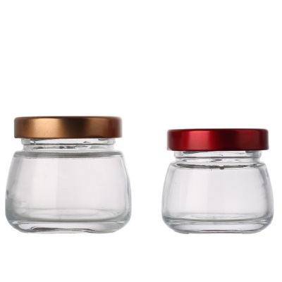 Custom cheap bird's nest storage transparent 50 ml 70 ml glass jar with metal lid 