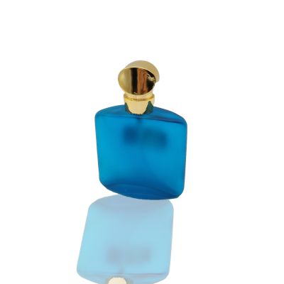 50 ml blue refillable perfume diffuse rolled essential oil bottles with customized color 