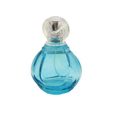 100ml glass perfume bottle, blue perfume bottle spray pump
