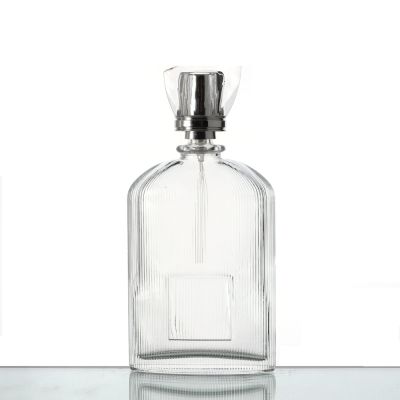 Wholesale factory price 100ml Flat square glass perfume bottles cosmetic packaging 