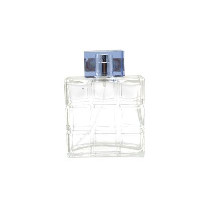Square flat transparent glass bottle Delicate perfume bottle 
