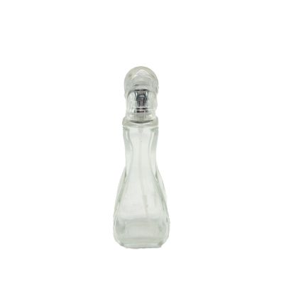 50 ml beauty clear empty unique design perfume glass bottles with glass cap