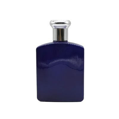 Hot sell deep blue glass perfume bottles for men 