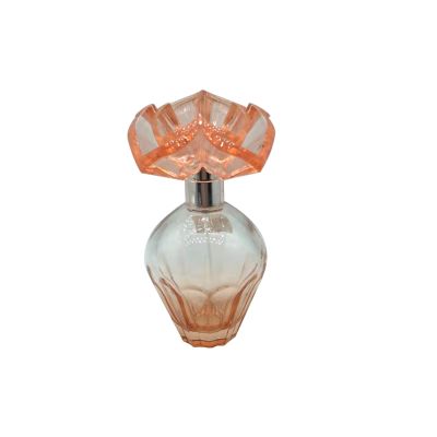 Delicate pink flowers perfume glass bottle 